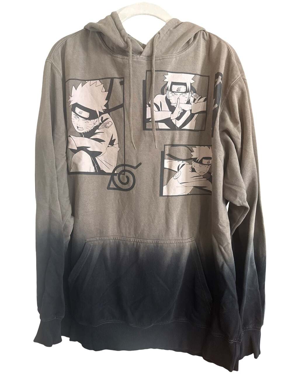 Naruto Shippuden Ombre Dip Dye Graphic Hoodie